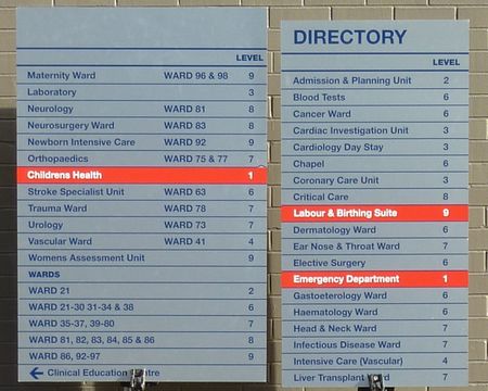 hospital directory sign contact medical science